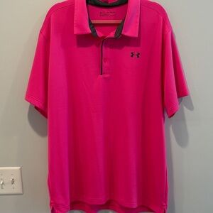 Under Armour Men's Bright Pink Polo Shirt